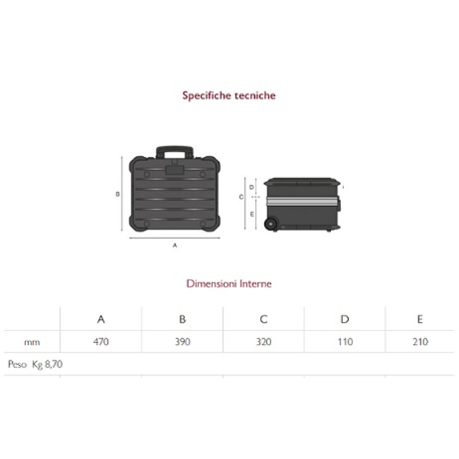 Vendita online Valigia modello ROCK TURTLE PEL 516x353x446 mm.